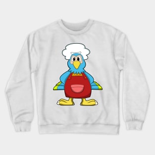 Parrot as Cook with Cooking apron Crewneck Sweatshirt